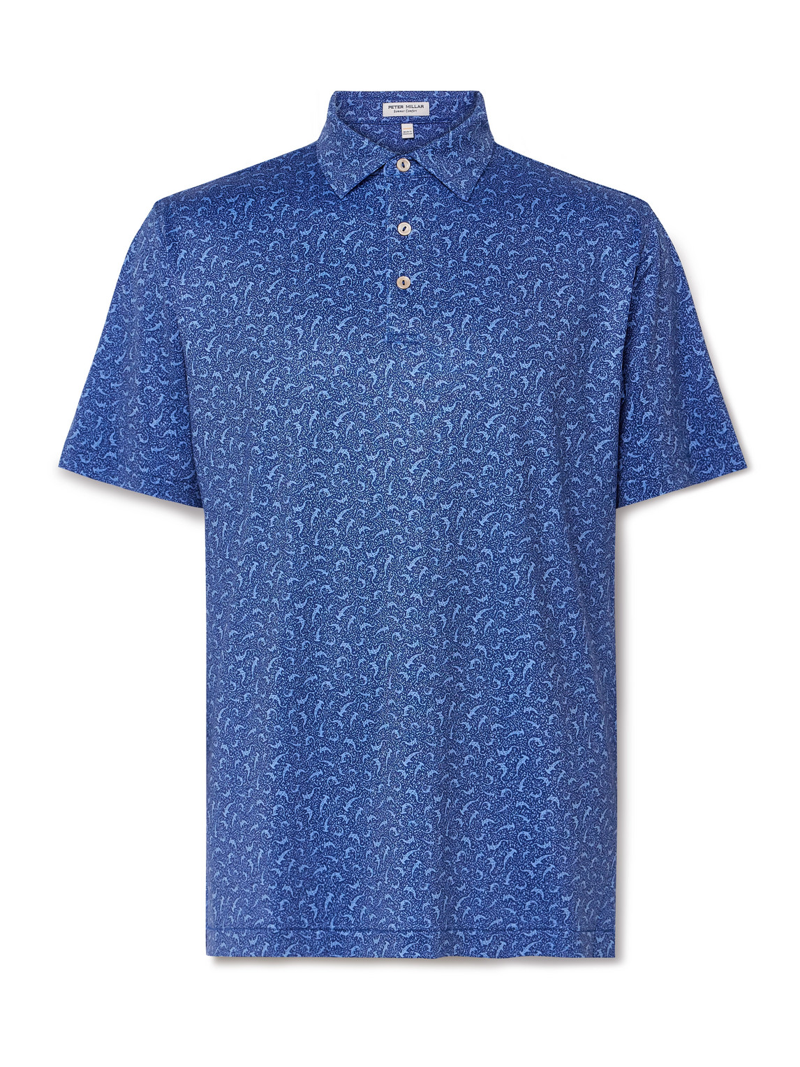 Peter Millar - Hammer Time Printed Tech-Jersey Golf Polo Shirt - Men - Blue - M von Peter Millar