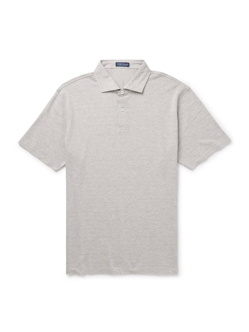 Peter Millar - Harris Herringbone Stretch-Cotton and Modal-Blend Polo Shirt - Men - Gray - XXL von Peter Millar