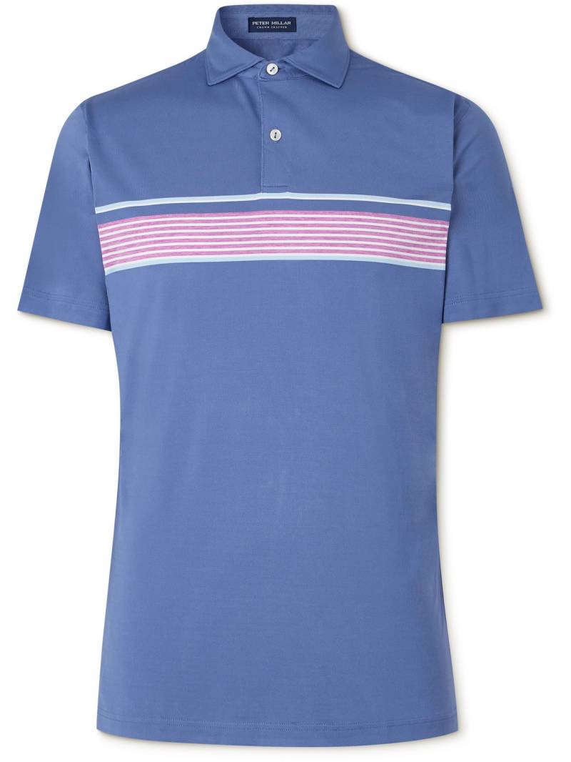 Peter Millar - Ledger Performance Striped Tech-Jersey Golf Polo Shirt - Men - Blue - L von Peter Millar
