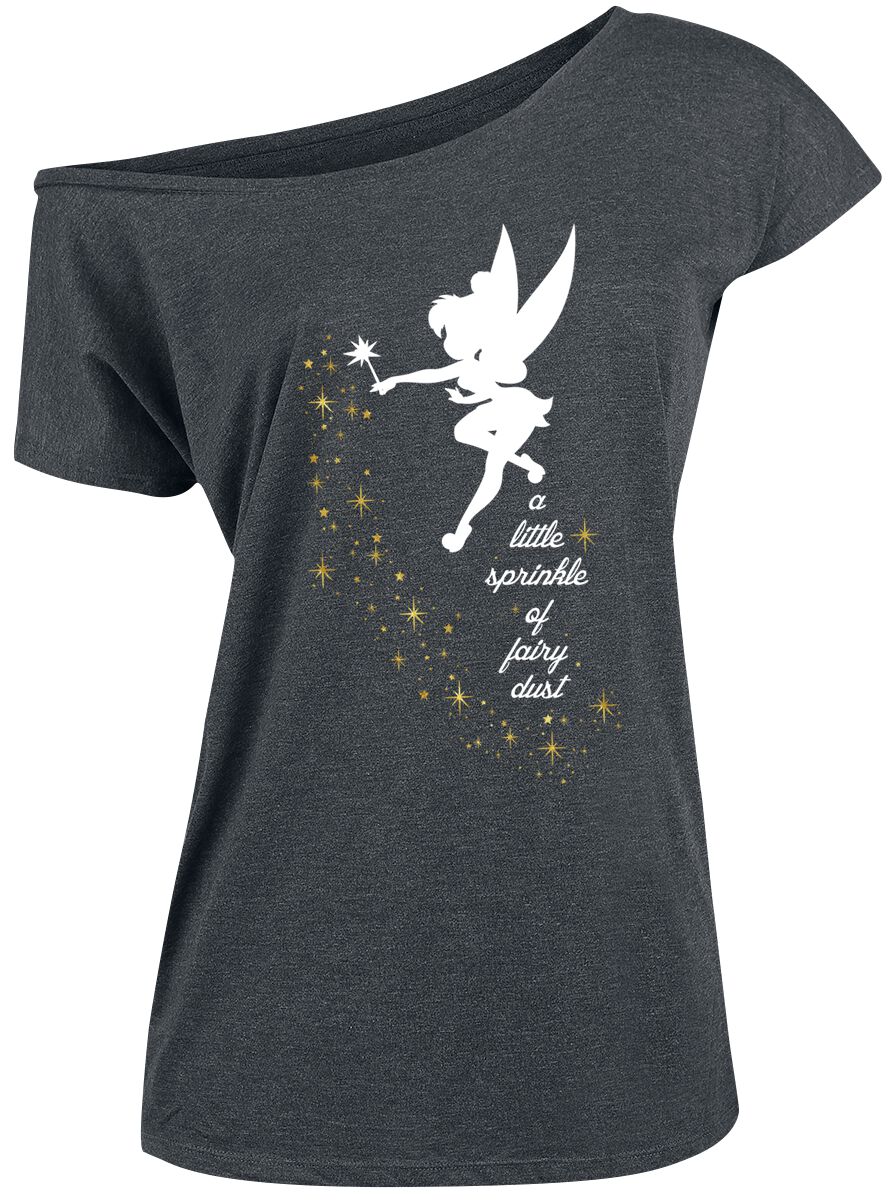 Peter Pan - Disney T-Shirt - Pixie Dust - S bis XXL - für Damen - Größe L - grau  - Lizenzierter Fanartikel von Peter Pan