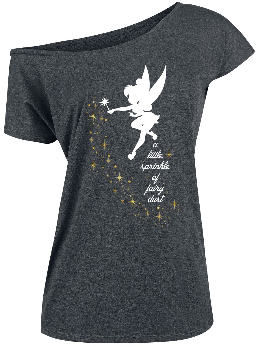 Peter Pan - Disney T-Shirt - Pixie Dust - S bis XXL - für Damen - Größe XXL - grau  - Lizenzierter Fanartikel von Peter Pan