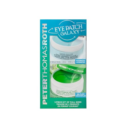 Peter Thomas Roth Eye Patch Galaxy Set – Feuchtigkeitsspendende Hydra-Gel Augenpads – Cucumber De-Tox & Hyaluronic Cloud – Reduziert Augenringe, Schwellungen & Falten – 2-teiliges Set mit Vollgrößen von Peter Thomas Roth
