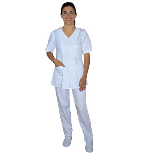 Arbeitskleidung für Damen, Sanitär, mit Reißverschluss, Kasack und Hose, Weiß, X-Large von Peter's abiti da lavoro