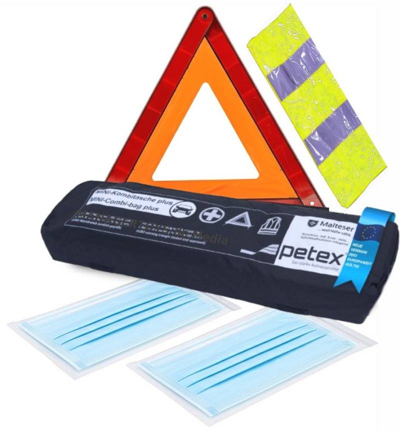 Petex KFZ-Verbandtasche Verbandskasten Warnweste Warndreieck Pannen Notfall Kombitasche Petex KFZ-Verbandtasche Verbandskasten Warnweste Warndreieck Pannen Notfall Kombitasche von Petex