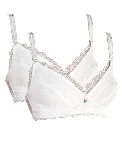 Petit Amour Damen Stillwäsche Emma Still-Top mit Spitze PA-LI-0058 (L (Cup C/D/E), 2er Pack BH (weiß+weiß)) von Petit Amour