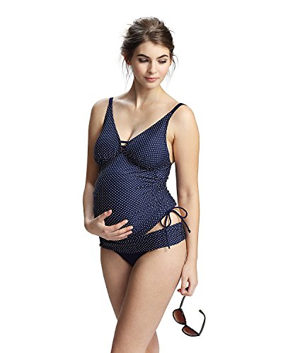 Petit Amour Umstands-Tankini Schwangerschafts-Bikini AVA Bademode Set Oberteil Unterteil gepunktet Cup B bis D (44/46, Blue) von Petit Amour