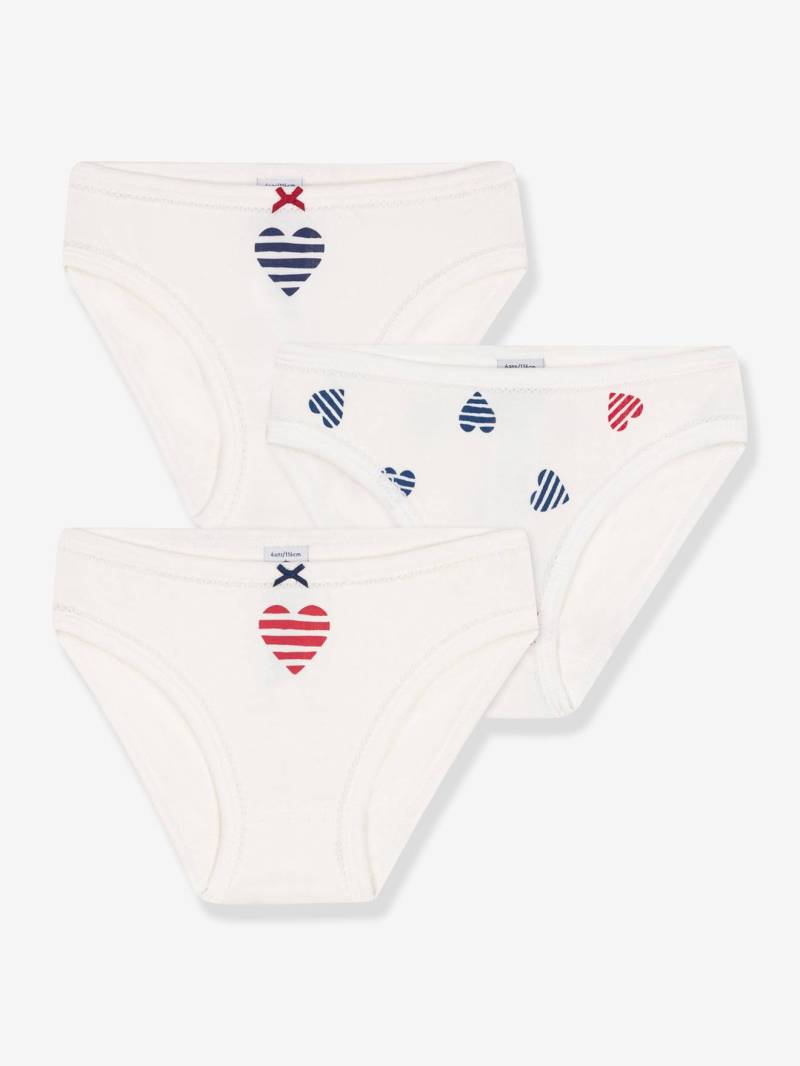3er-Pack Mädchen Baumwoll-Slips mit Herzen PETIT BATEAU von Petit Bateau