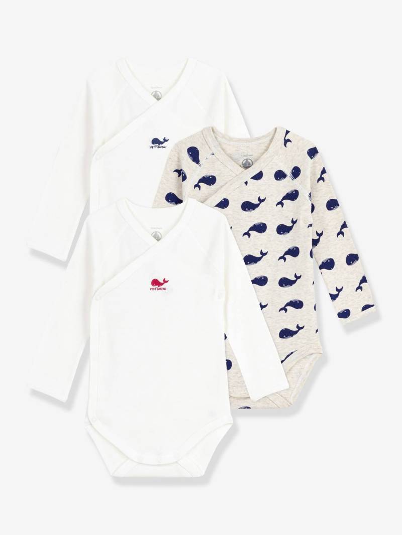 3er-Pack Wickelbodys mit langen Ärmeln Baby PETIT BATEAU von Petit Bateau