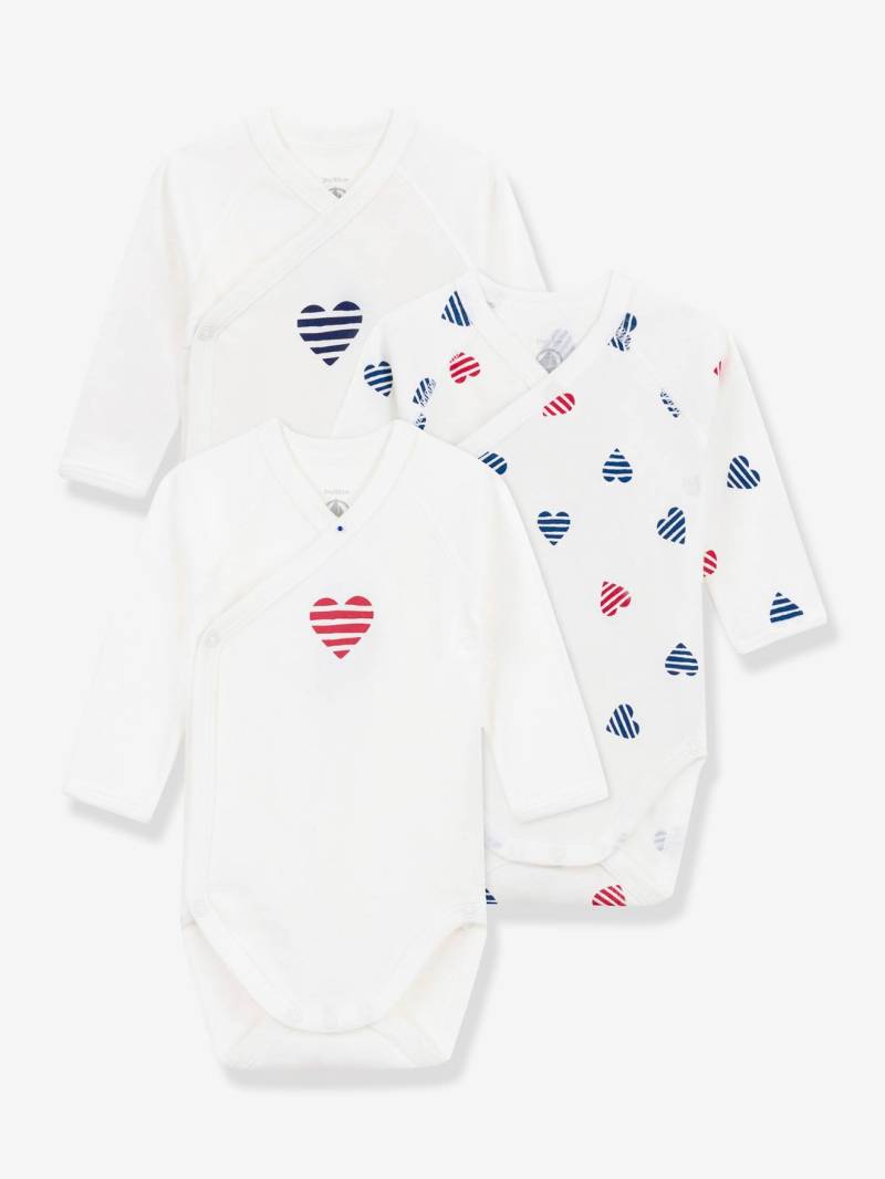 3er-Pack e Baby Wickelbodys mit langen Ärmeln PETIT BATEAU von Petit Bateau