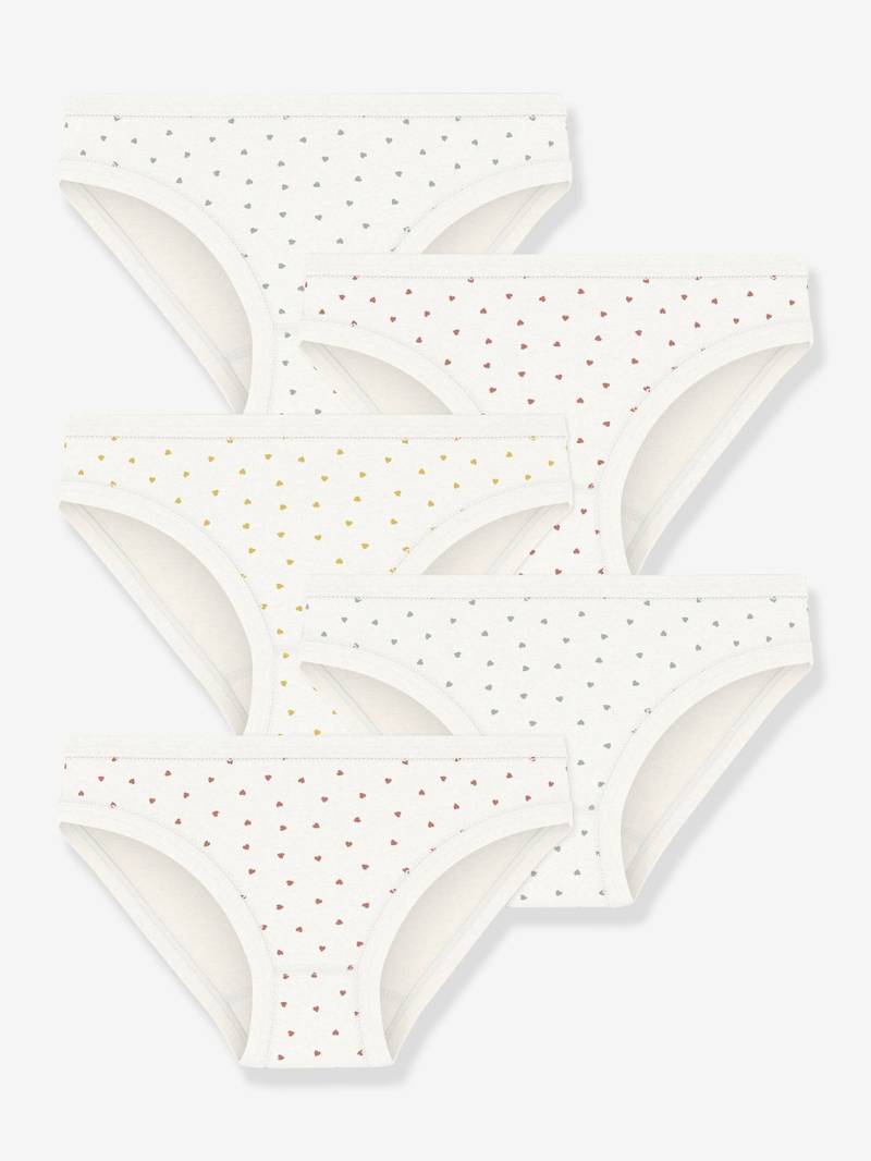 5er-Pack Mädchen Slips mit Herzen PETIT BATEAU von Petit Bateau