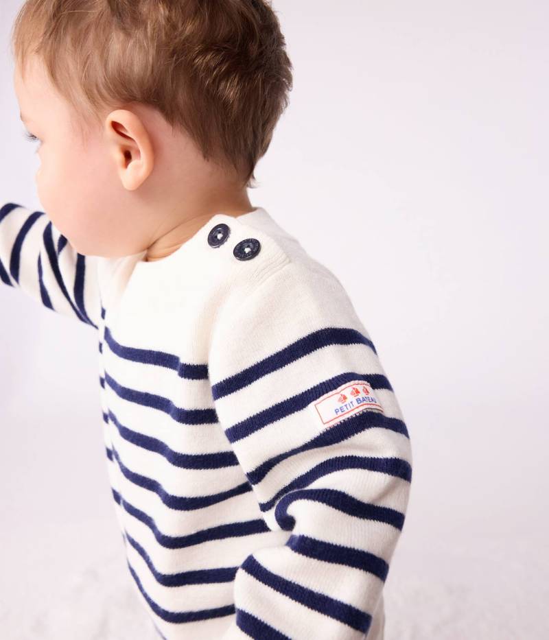 Baby Pullover aus Wollmix mit Streifen PETIT BATEAU von Petit Bateau