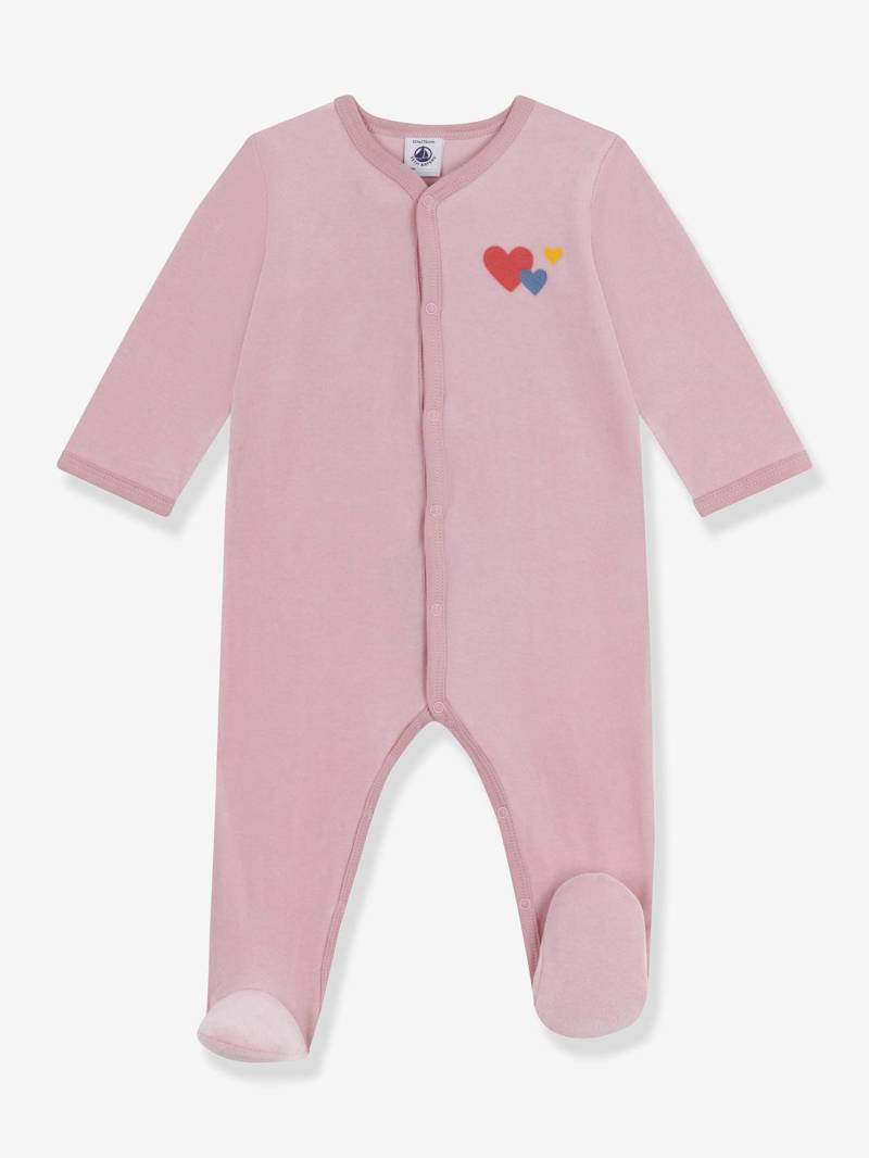 Baby Samt-Schlafanzug mit Füßen Herzen PETIT BATEAU von Petit Bateau