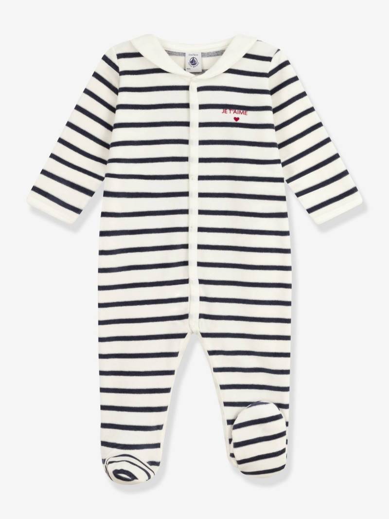 Baby Samt-Schlafanzug mit Streifen PETIT BATEAU von Petit Bateau