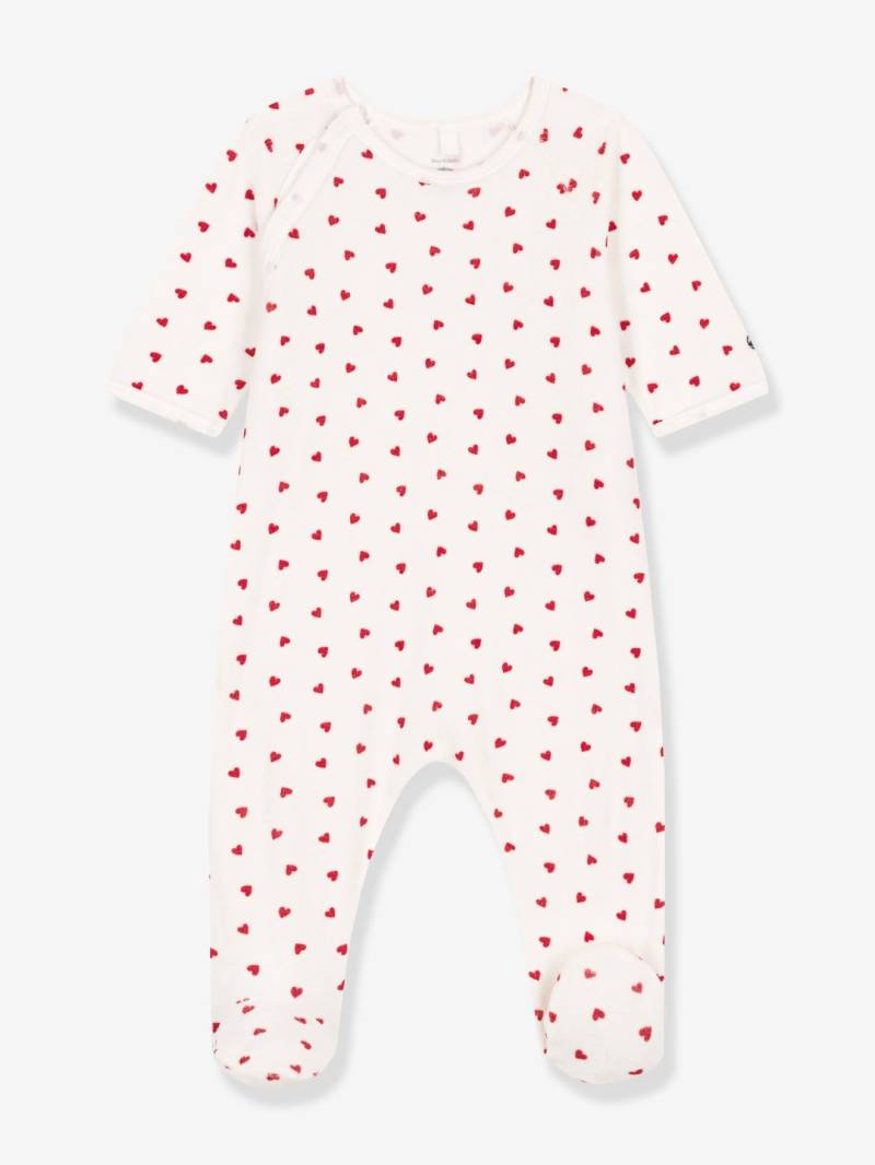 Baby Samt-Strampler mit Herzen PETIT BATEAU von Petit Bateau