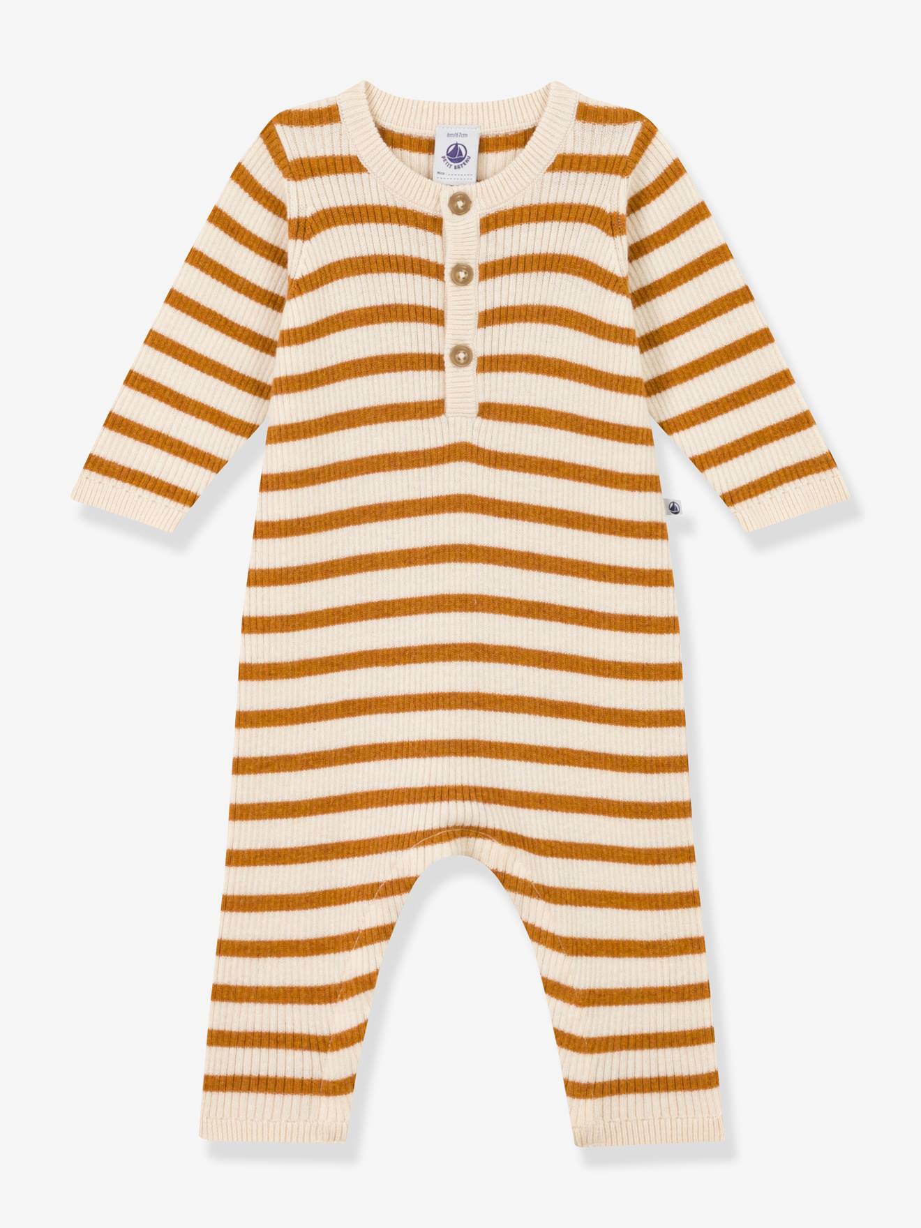 Baby Strickoverall mit Streifen PETIT BATEAU von Petit Bateau