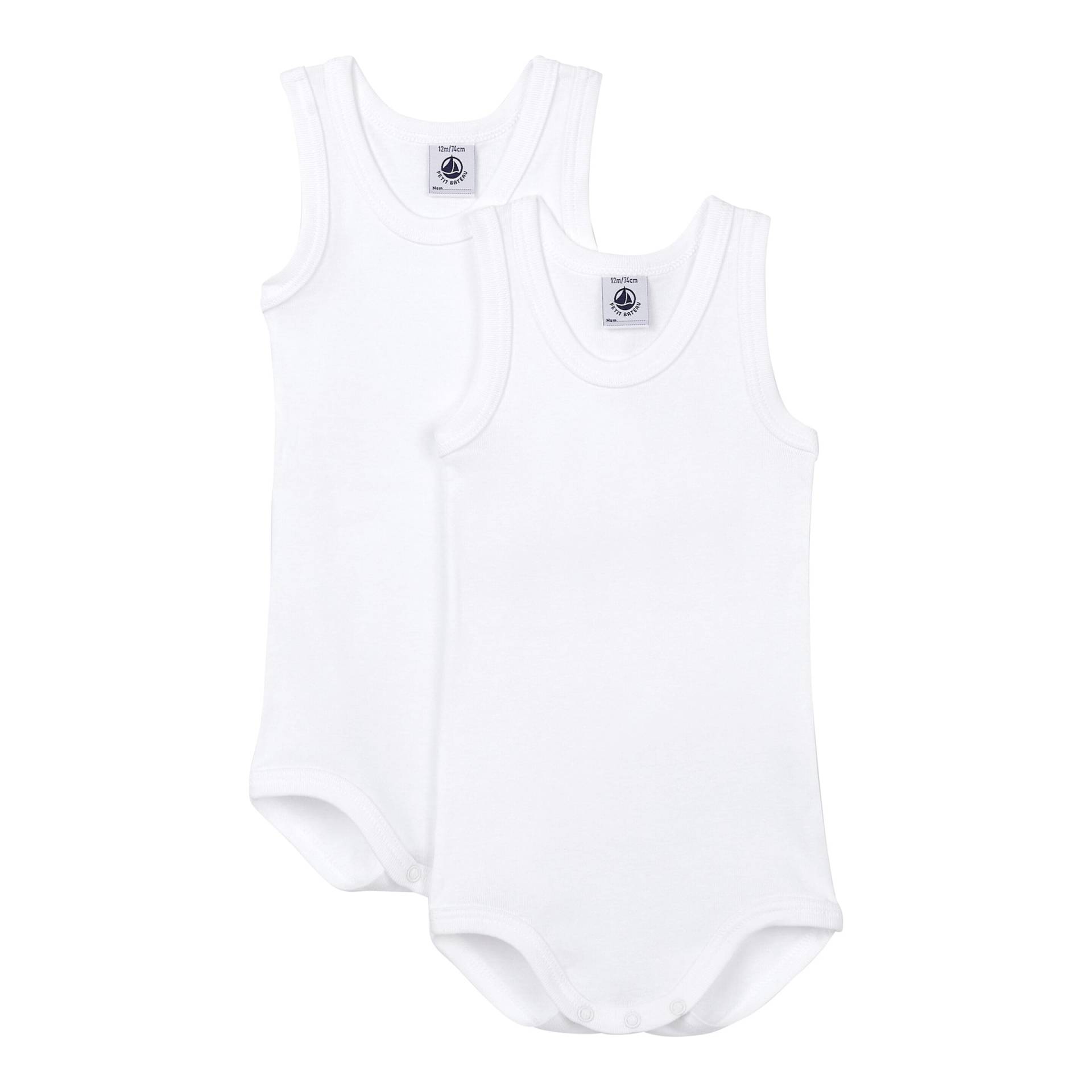Petit Bateau 2er-Pack Bodys ohne Arm Uni von Petit Bateau