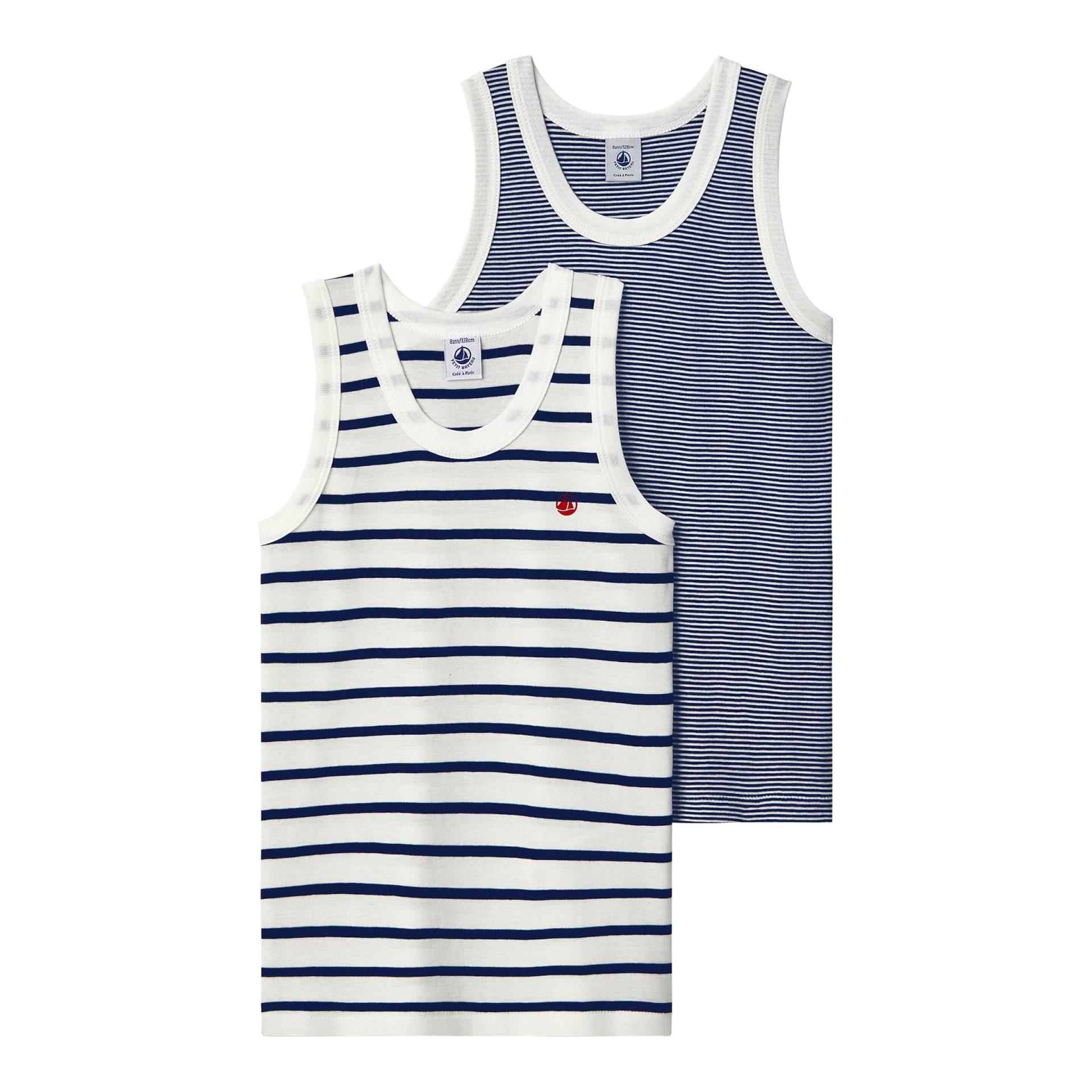 Petit Bateau 2er-Pack Unterhemden Ringel von Petit Bateau