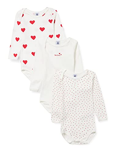 Petit Bateau Baby MädchenGestreifter Body mit langen Ärmeln (3er Pack) , Variante 1, 3 Monate von Petit Bateau