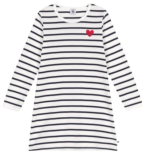 Petit Bateau A0AU5 Langärmliges Nachthemd Mädchen Marshmallow/Smoking 4 Jahre von Petit Bateau