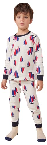 Petit Bateau A0AUB Langarm-Pyjama Jungen Marshmallow/Multico 4 Jahre von Petit Bateau