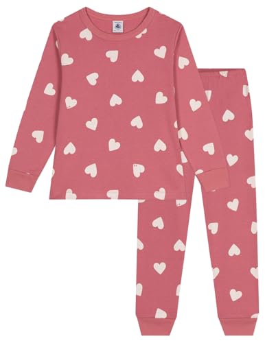 Petit Bateau A0AW0 Langarm-Pyjama Mädchen Rosewood/Marshmallow 5 Jahre von Petit Bateau