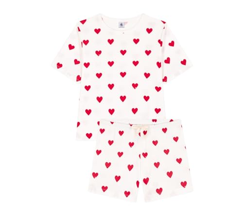 Petit Bateau A0B5V Kurzärmeliges Pyjacurt Damen Marshmallow/Terkuit M von Petit Bateau