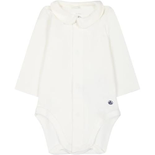 Petit Bateau A0B68 Langarm-Body Mit Kragen Unisex Baby Marshmallow 0-3 Monate von Petit Bateau