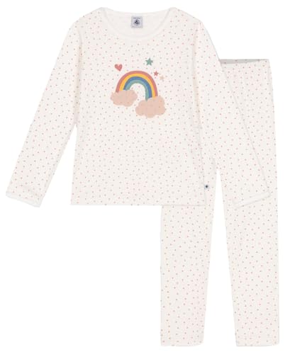 Petit Bateau A0B86 Langarm-Pyjama Mädchen Marshmallow/Papaye 5 Jahre von Petit Bateau