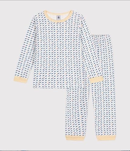 Petit Bateau A0B8D Langarm-Pyjama Jungen Marshmallow/Multico 3 Jahre von Petit Bateau