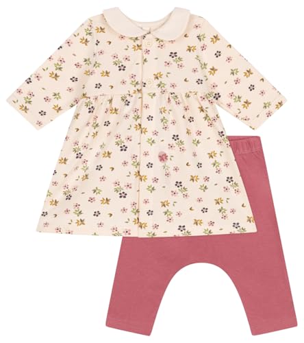 Petit Bateau A0BBX Langarmkleid Und Leggings Baby Mädchen Avalanche/Multico 3 Monate von Petit Bateau