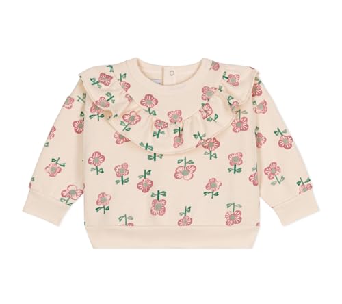 Petit Bateau A0BDW Langarm-Sweatshirt Baby Mädchen Avalanche/Multico 6 Monate von Petit Bateau