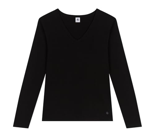 Petit Bateau A0BFV Langärmeliges T-Shirt Damen Schwarz XXL von Petit Bateau