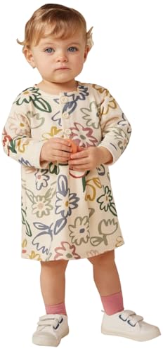 Petit Bateau A0BKI Langarmkleid Baby Mädchen Avalanche/Multico 6 Monate von Petit Bateau
