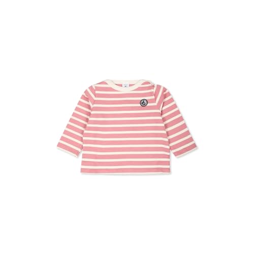 Petit Bateau A0BM3 Langärmliges Matrosenoberteil Baby Mädchen Rosewood/Avalanche 12 Monate von Petit Bateau