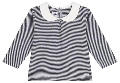 Petit Bateau A0BOT Langarmbluse Baby Mädchen Smoking/Marshmallow 6 Monate von Petit Bateau