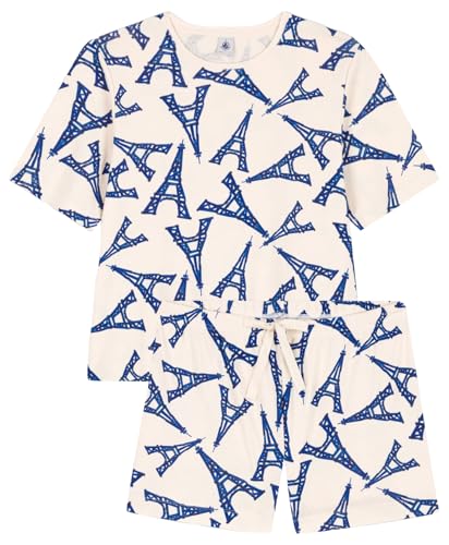 Petit Bateau A0BWU Kurzärmeliges Pyjacurt Damen Lawine/Multico L von Petit Bateau