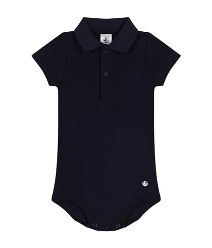 Petit Bateau Baby - Jungen A09ZH Kurzarm-Body mit Polokragen, Smoking, 36M 95cm von Petit Bateau