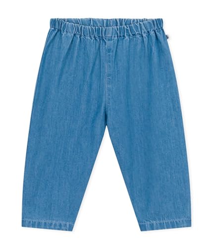 Petit Bateau Baby Jungen Hose, Blau Denim Clair, 12 Monate von Petit Bateau