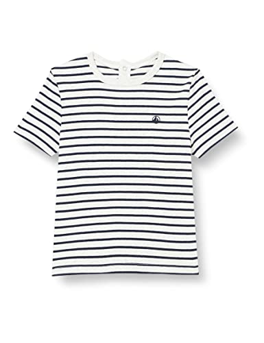 Petit Bateau Baby Jungen Kurzärmeliges T-shirt, Beige Montelimar / Blau Smoking, 6 Monate von Petit Bateau