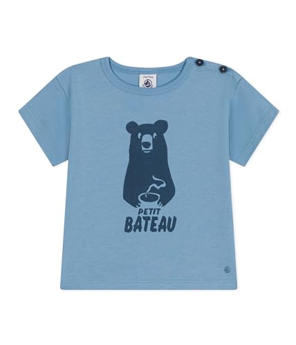 Petit Bateau Baby Jungen Kurzärmeliges T-shirt, Blau Azul, 3 Monate von Petit Bateau