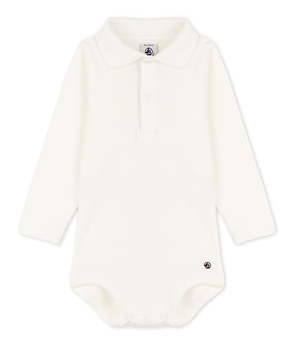 Petit Bateau Baby Jungen Langarm-Body mit Rollkragen, Weiss Marshmallow, 12 Monate von Petit Bateau