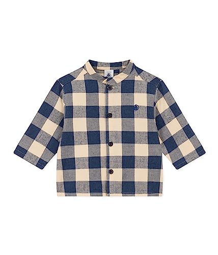 Petit Bateau Baby Jungen Langarm-Shirt, Blau Incognito / Weiss Avalanche, 12 Monate von Petit Bateau