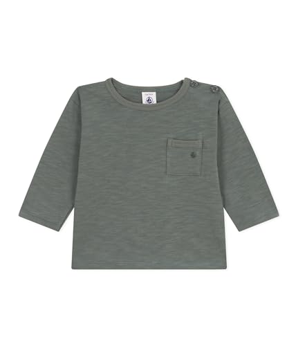 Petit Bateau Baby Jungen Langarm-T-Shirt, Grün Thuya, 12 Monate von Petit Bateau