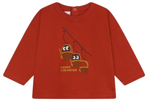 Petit Bateau Baby Jungen Langarm-T-Shirt, Rot Harissa, 12 Monate von Petit Bateau