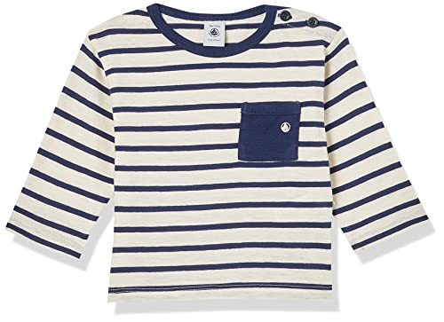 Petit Bateau Baby Jungen Langarm-T-Shirt, Weiss Avalanche / Blau Medieval, 3 Jahre von Petit Bateau