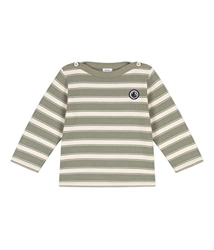 Petit Bateau Baby Jungen Matrose, Grün Marecage / Weiss Avalanche, 12 Monate von Petit Bateau