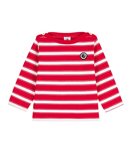 Petit Bateau Baby Jungen Matrose, Rot Peps / Weiss Marshmallow, 12 Monate von Petit Bateau