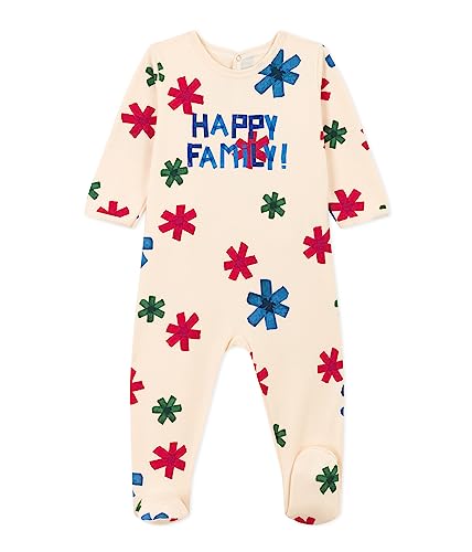 Petit Bateau Baby Jungen Pyjama zum Schlafen gut, Weiss Marshmallow / Rot Corrida, 3 Monate von Petit Bateau