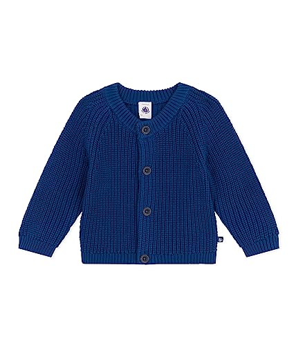 Petit Bateau Baby Jungen Strickjacke, Blau Incognito, 12 Monate von Petit Bateau