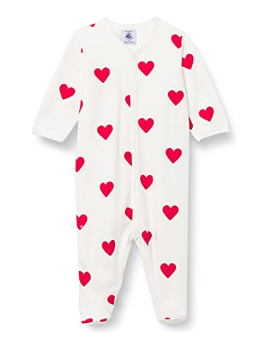 Petit Bateau Baby - Mädchen A00bt Pyjama Zum Schlafen Gut, Weiß, Rot, 0-3 Monate EU von Petit Bateau